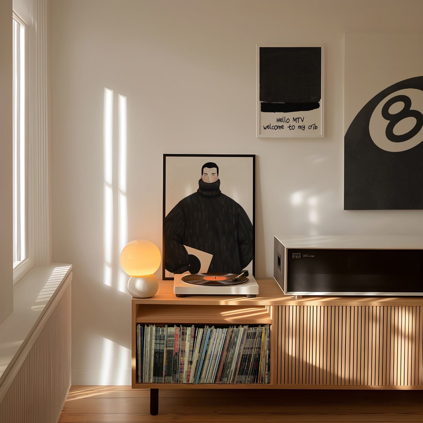 Black Sweater Boy With Vinyl