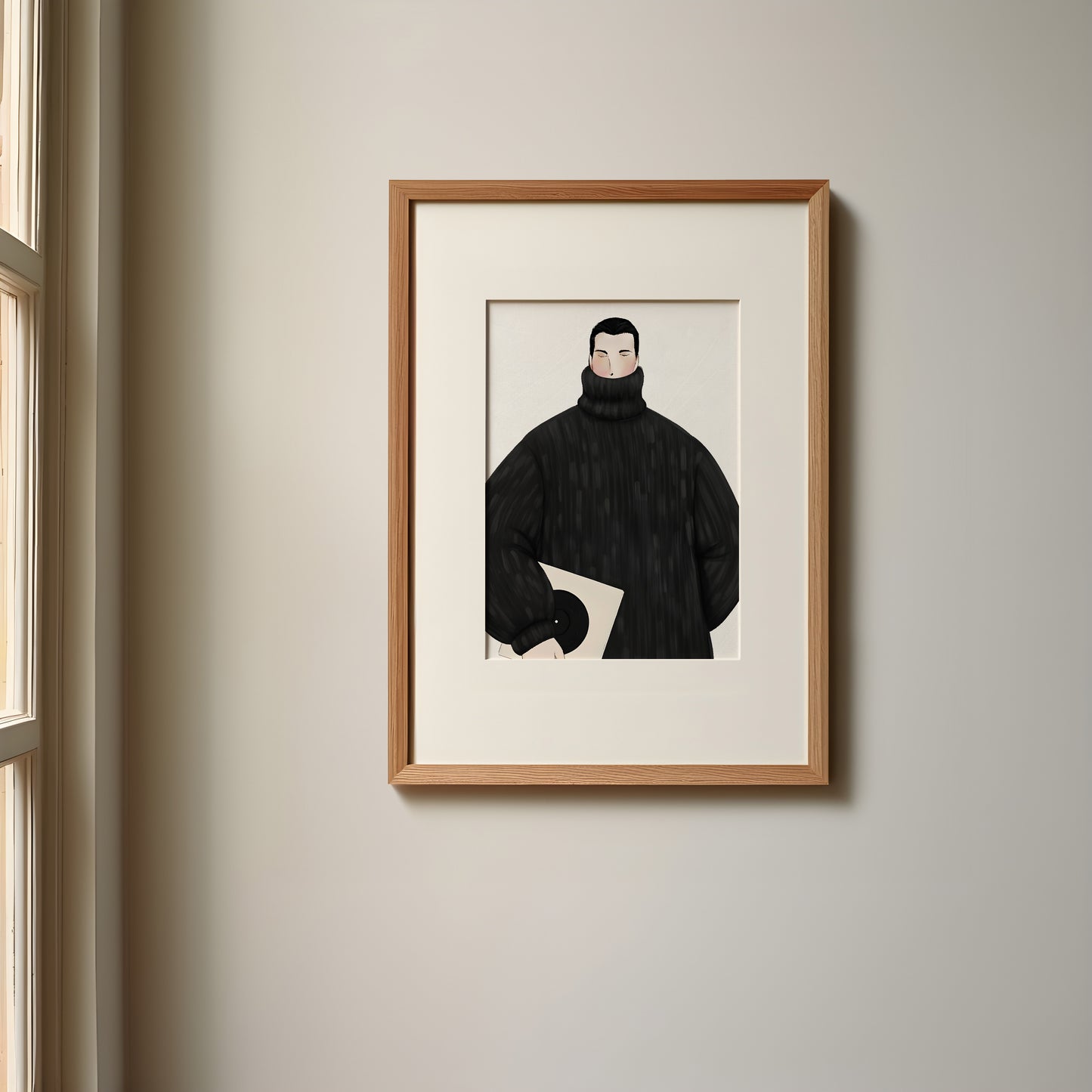 Black Sweater Boy With Vinyl