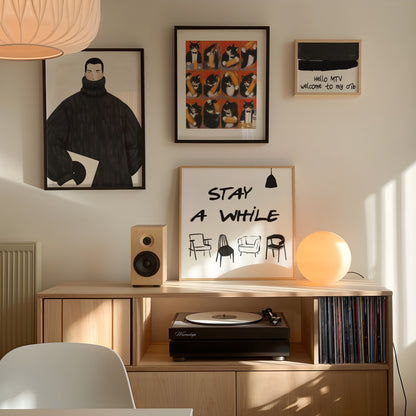 Black Sweater Boy With Vinyl